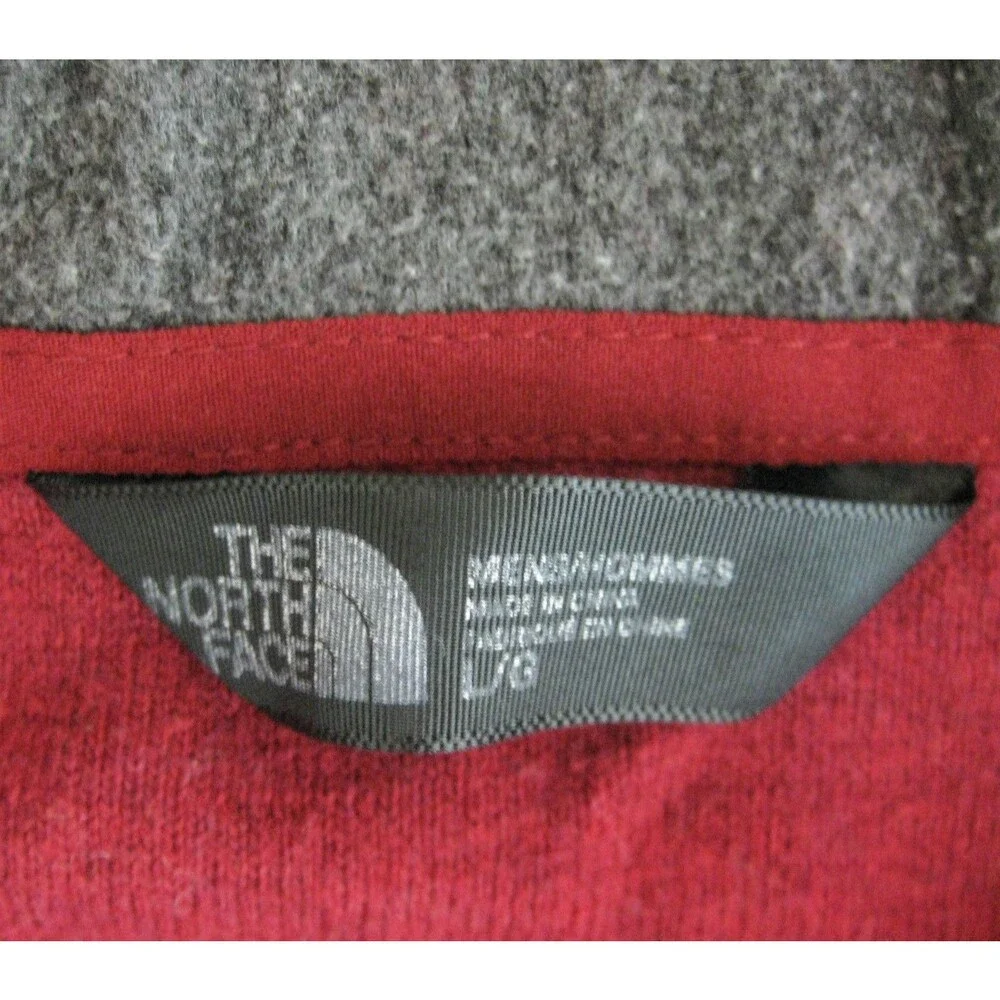 The North Face Sweatshirt Mens Large Red Long Sleeve 1/4 Zip Sweater Wool Blend
